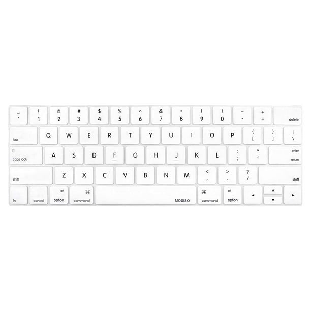 Model: A2159, A1989, A1990, A1706, A1707 Silicone Skin Protector MOSISO Keyboard Cover Compatible with MacBook Pro with Touch Bar 13 and 15 Inch 2019 2018 2017 2016 White